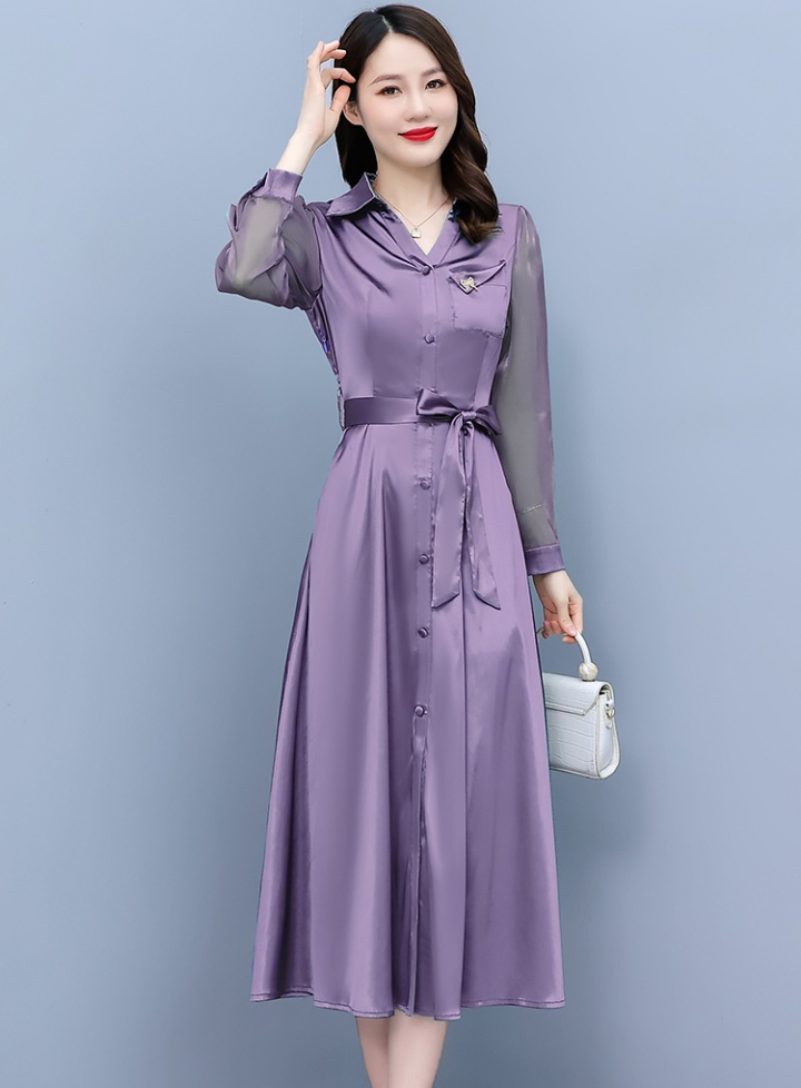 Slim long sleeve autumn pure Cover belly dress for women