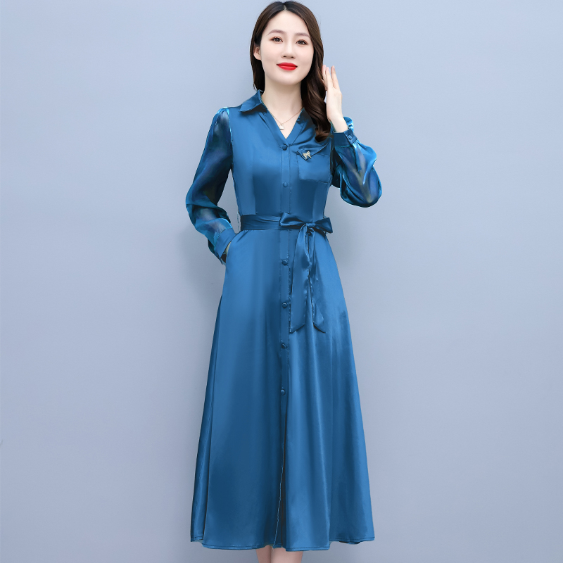 Slim long sleeve autumn pure Cover belly dress for women
