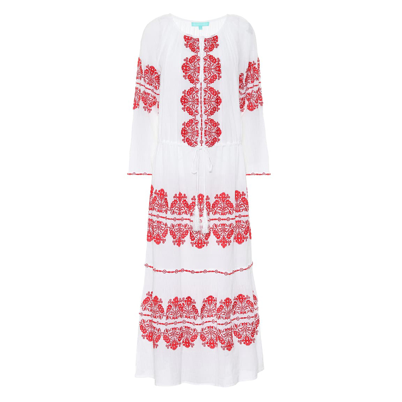 Embroidery dress white long dress