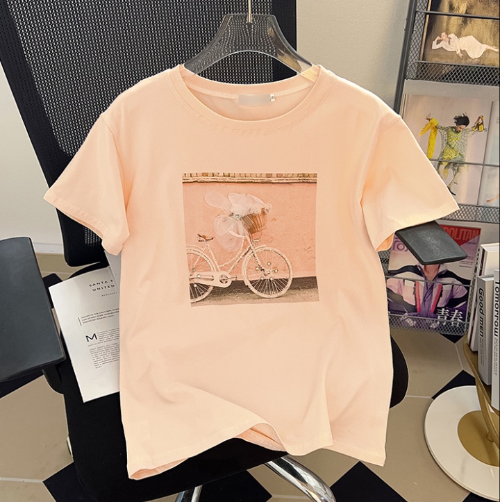 Stereoscopic T-shirt flowers tops for women