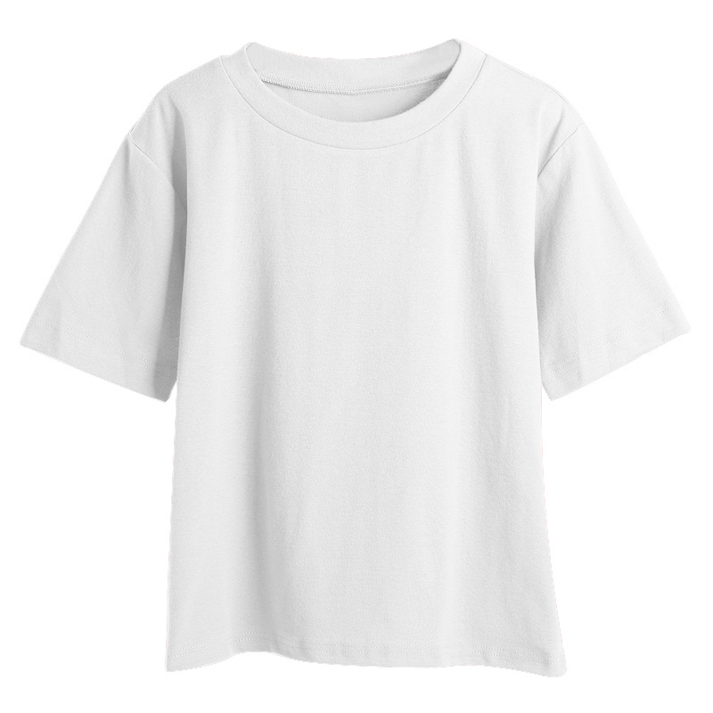 Summer short sleeve pure tops pure cotton white loose T-shirt