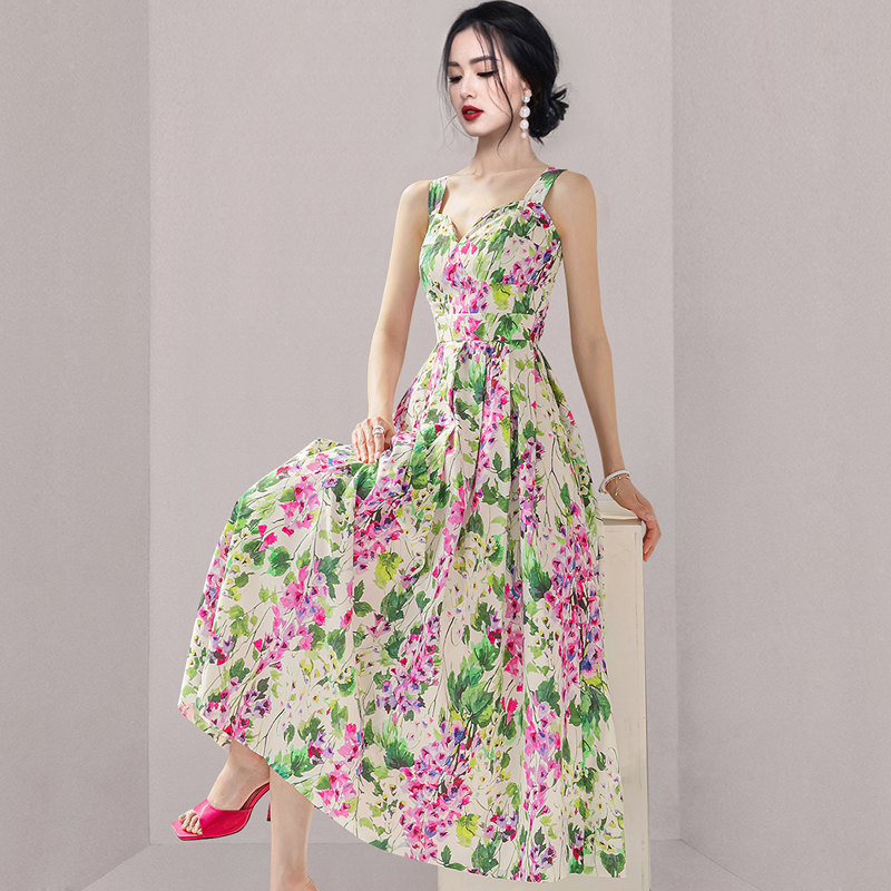 Fashion sling dress elegant long dress for women
