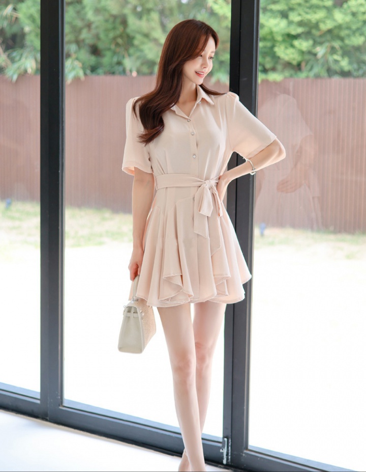 Summer fashion temperament dress slim elegant Korean style shirt