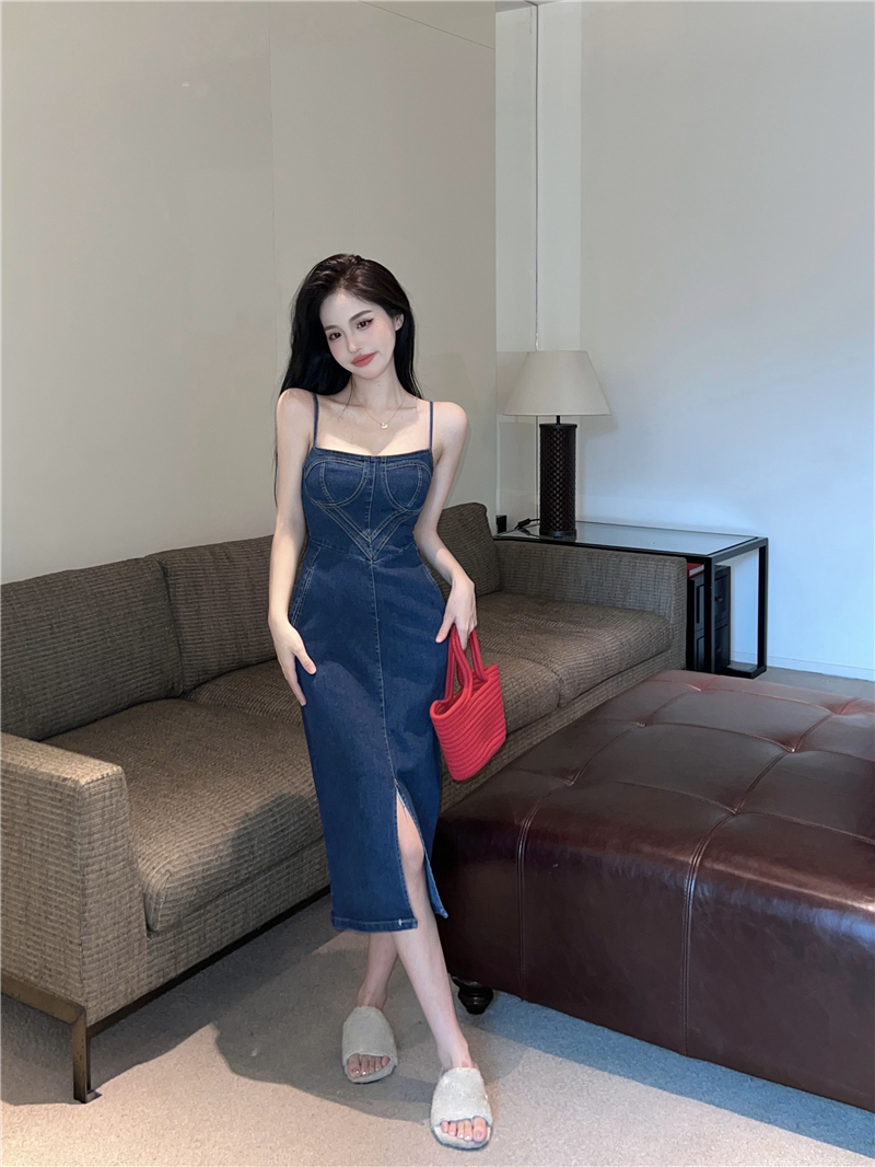 Summer blue long dress sexy dress for women