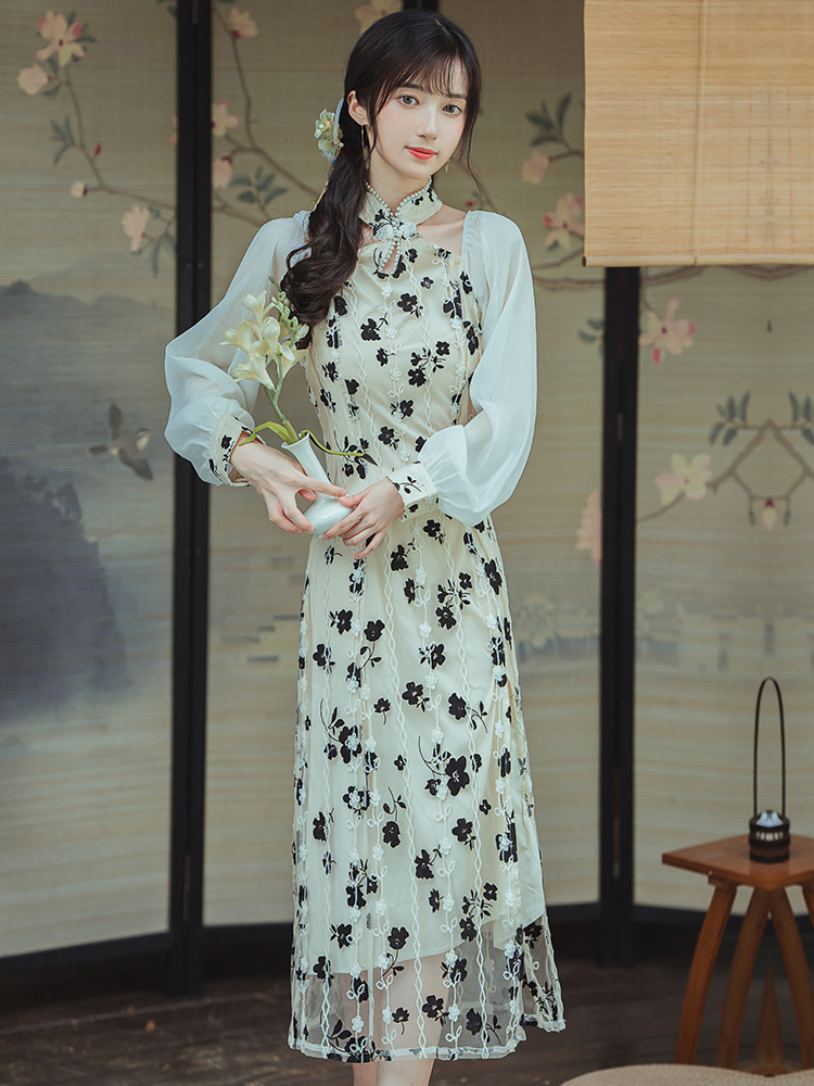 Autumn cheongsam light dress