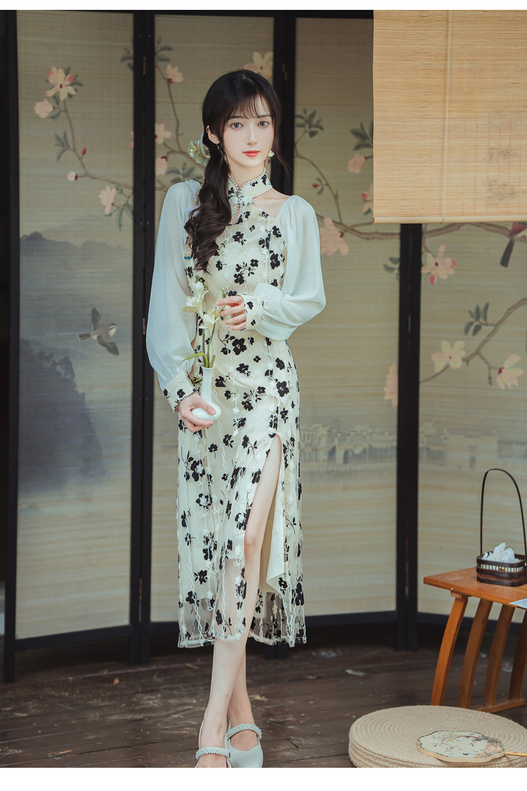 Autumn cheongsam light dress