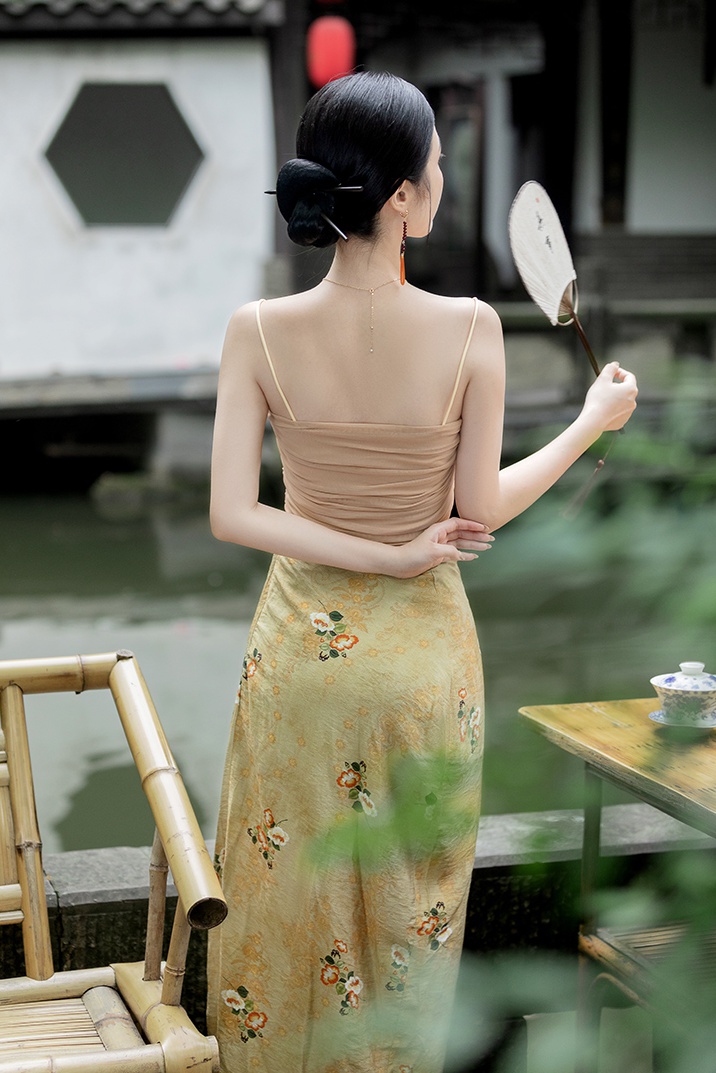 Han clothing sling skirt Chinese style tops 3pcs set