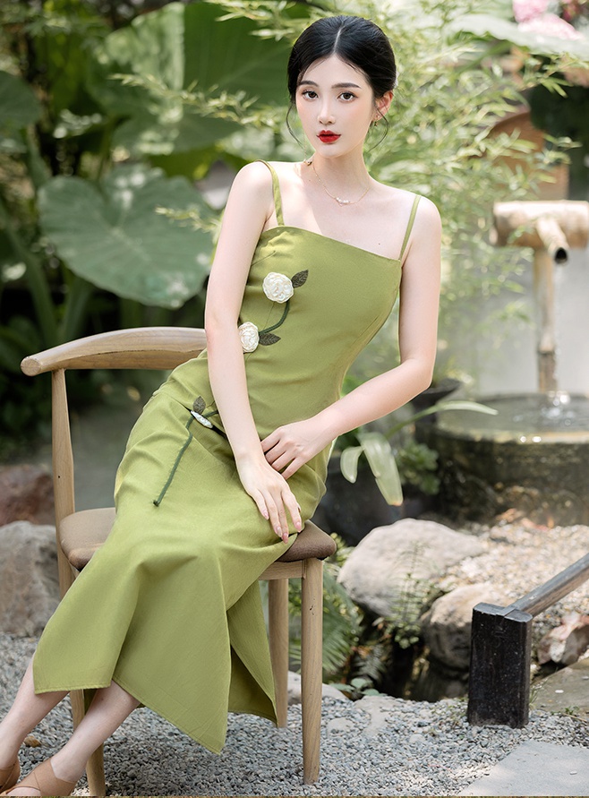 Collocation cardigan Chinese style dress 2pcs set