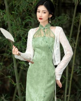 Chinese style dress collocation thin cardigan 2pcs set