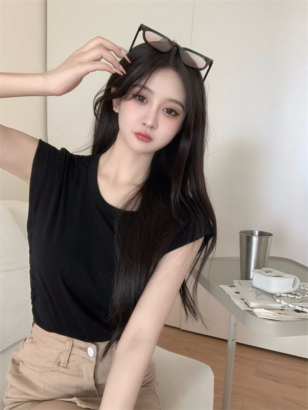 Summer irregular T-shirt sleeveless short sleeve tops