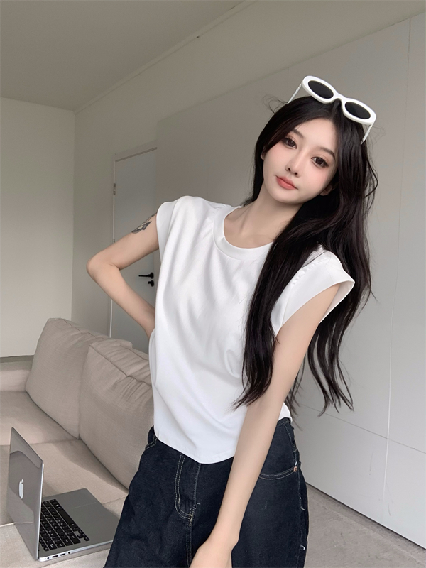 Summer irregular T-shirt sleeveless short sleeve tops