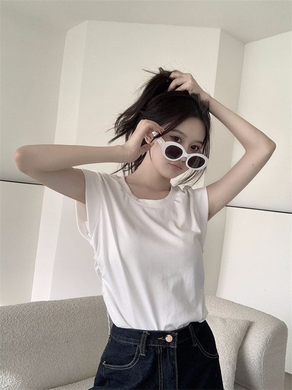 Summer irregular T-shirt sleeveless short sleeve tops