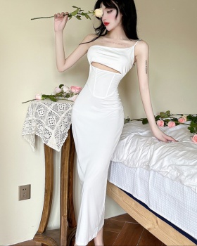 Shoulder long dress temperament formal dress for women