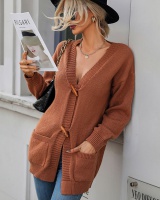European style cardigan long sleeve coat for women