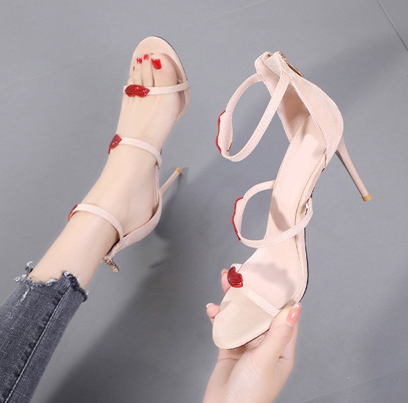 Maiden lip sandals fine-root high-heeled shoes