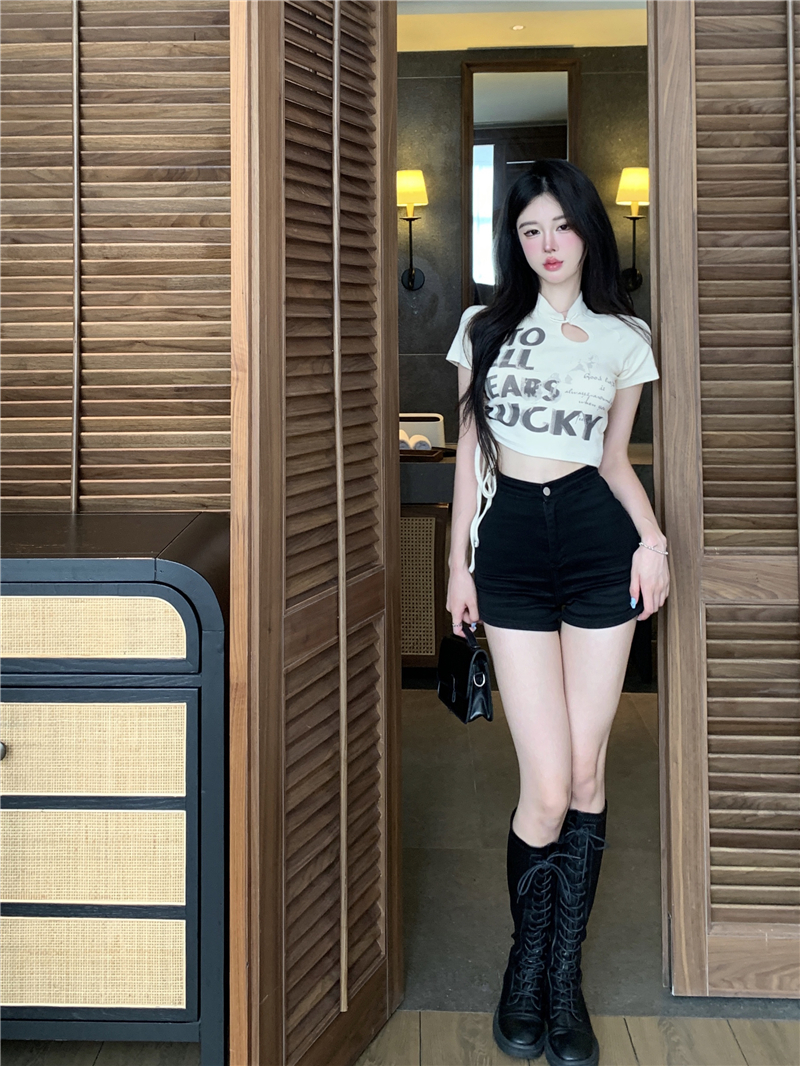 Spicegirl short T-shirt Chinese style tops for women