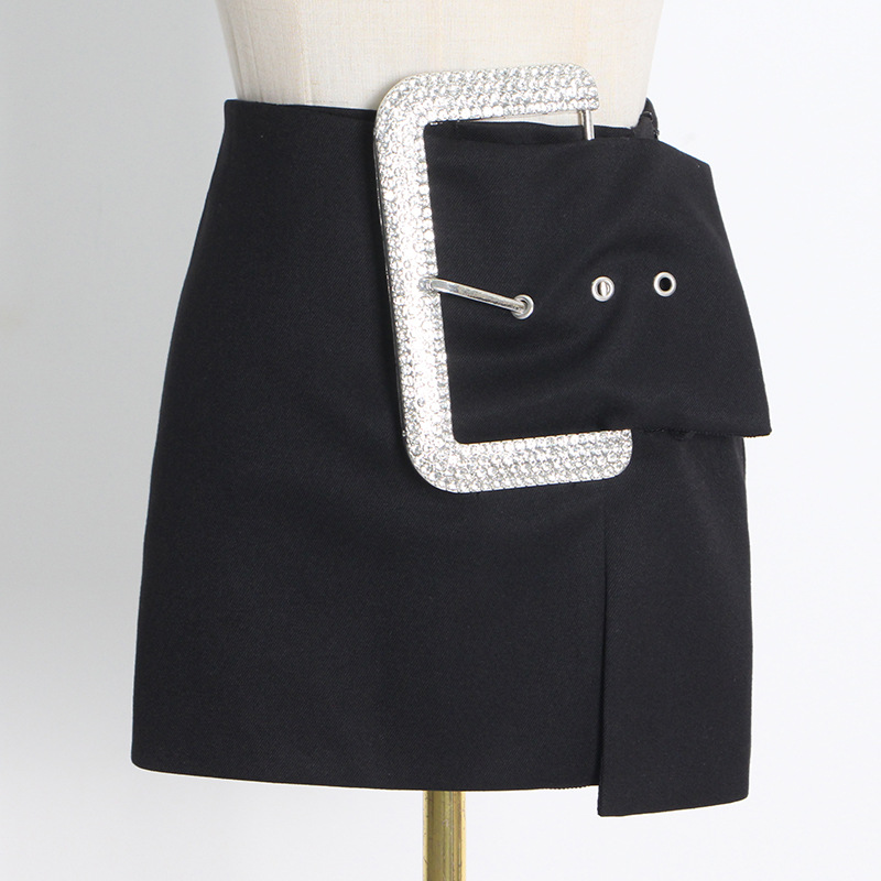 Personality split skirt pin short skirt for women