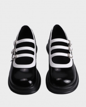Small leather shoes thick crust shoes for women
