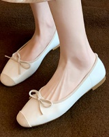 France style summer temperament square head bow shoes for women