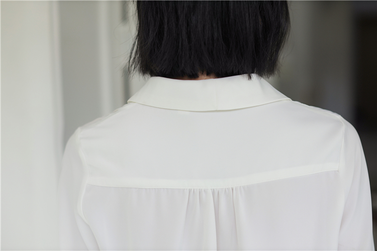Temperament white lapel shirt for women