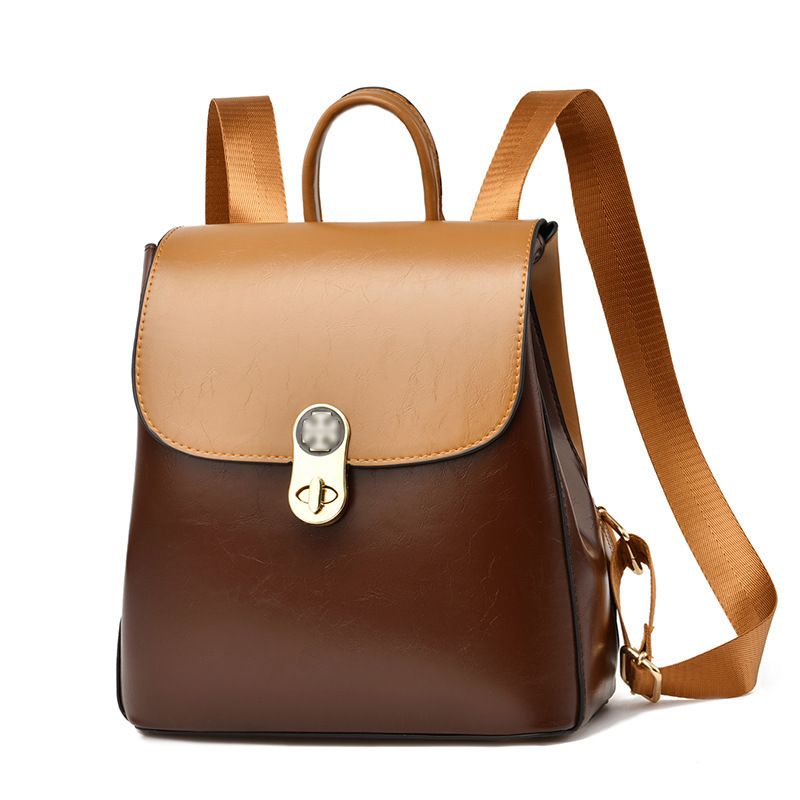 Simple fashion backpack mixed colors backpack for women