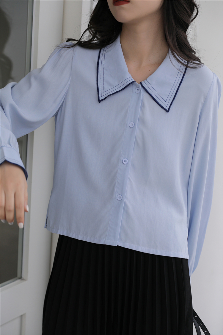 Long sleeve puff sleeve Korean style shirt for women