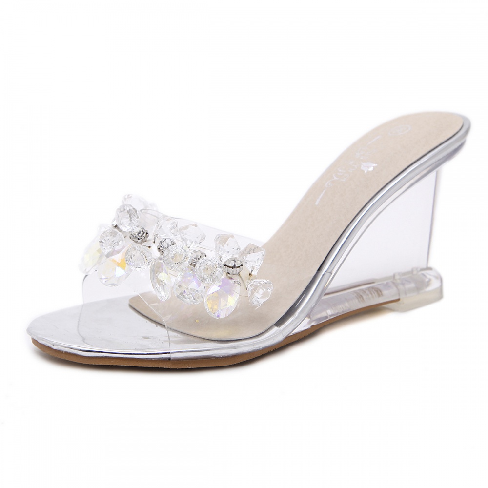 Sexy all-match slippers rhinestone sandals for women