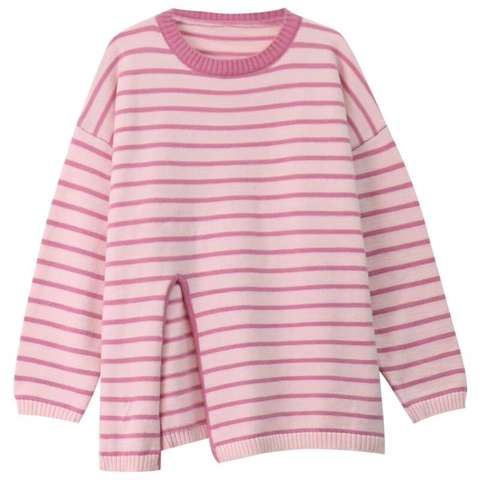 Autumn and winter tender pink sweater for women