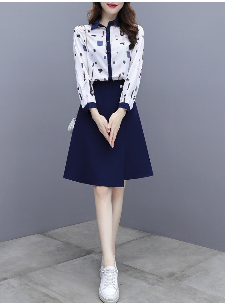 Autumn Korean style dress temperament skirt 2pcs set