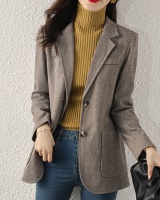 Gray loose business suit thick Korean style coat for women