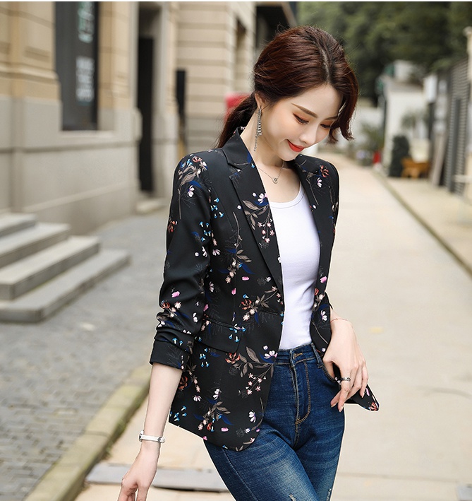 Large yard Korean style business suit printing coat for women