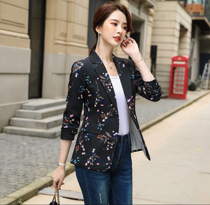 Large yard Korean style business suit printing coat for women