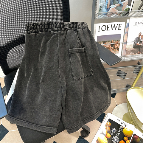 Washed retro shorts summer casual pants for women