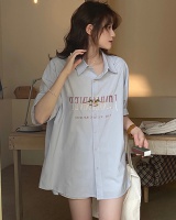 Casual retro tops summer embroidery shirt for women