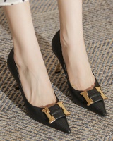 Summer shoes side buckle high-heeled shoes for women