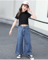 Summer big child T-shirt Western style Casual jeans 2pcs set