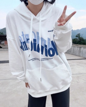 Front printing hooded loose hoodie scales double hat