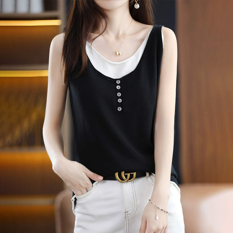 Loose bottoming vest pure cotton bottoming shirt