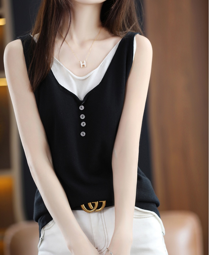 Loose bottoming vest pure cotton bottoming shirt