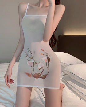 Perspective very thin dress spicegirl short skirt for women