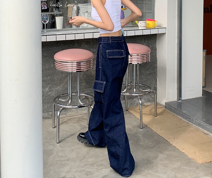 Mopping retro wide leg pants loose work clothing for women