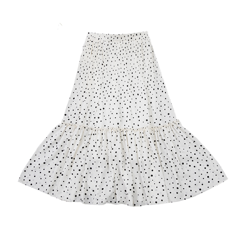 Autumn and winter chiffon long skirt polka dot skirt