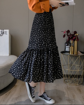 Autumn and winter chiffon long skirt polka dot skirt