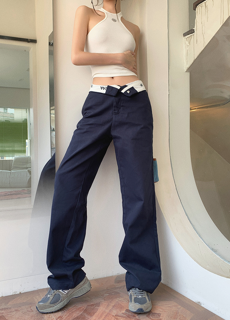 Waist casual pants flanging wide leg pants for women