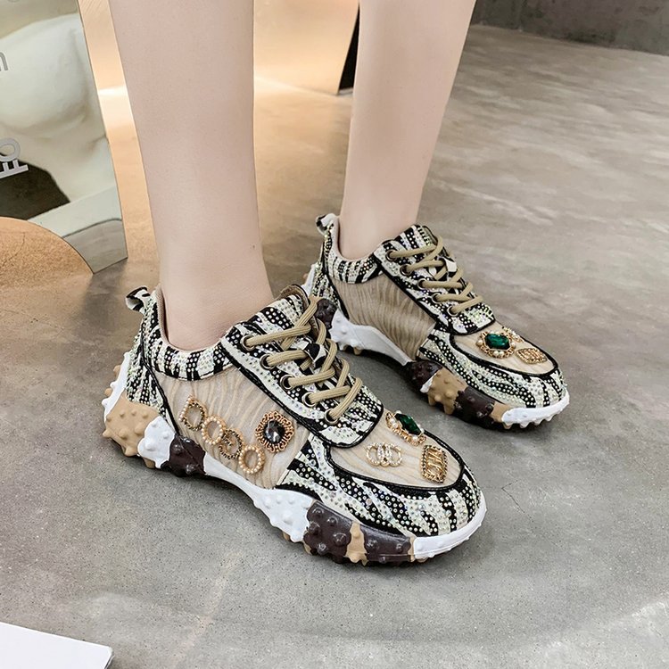 High-heeled summer heighten Casual retro mixed colors shoes