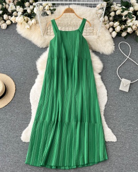 Vacation temperament long dress green summer dress