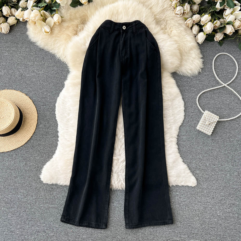 Thin loose long pants retro mopping jeans for women