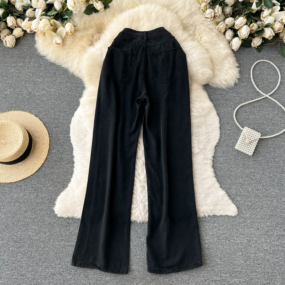 Thin loose long pants retro mopping jeans for women