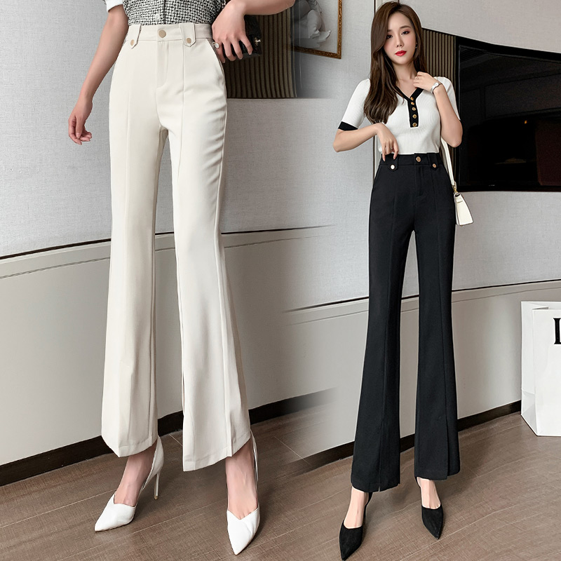 Korean style Casual drape long pants slim split pants