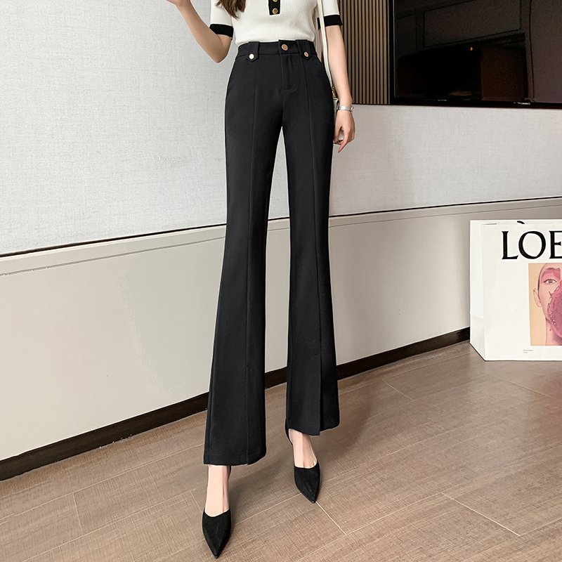 Korean style Casual drape long pants slim split pants